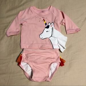 NWOT Hanna Andersson 0-3 Months Unicorn Rashguard Swimsuit